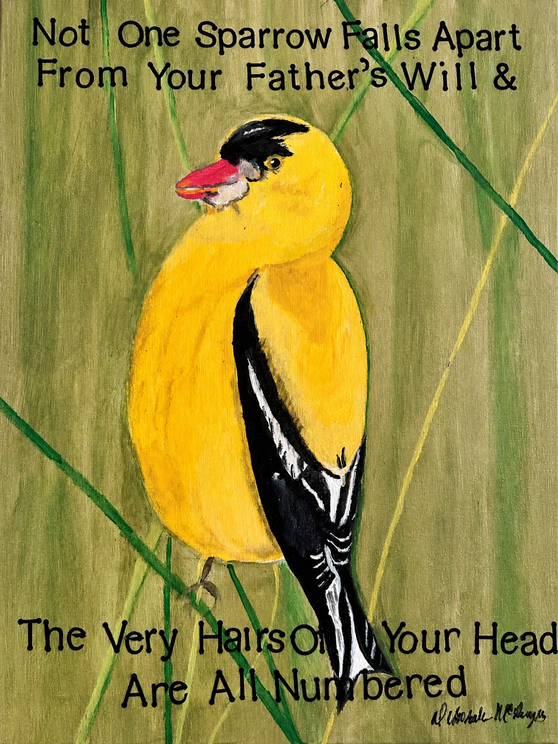 Yellow Sparrow - His Eye Is On The Sparrow Matthew 10:29