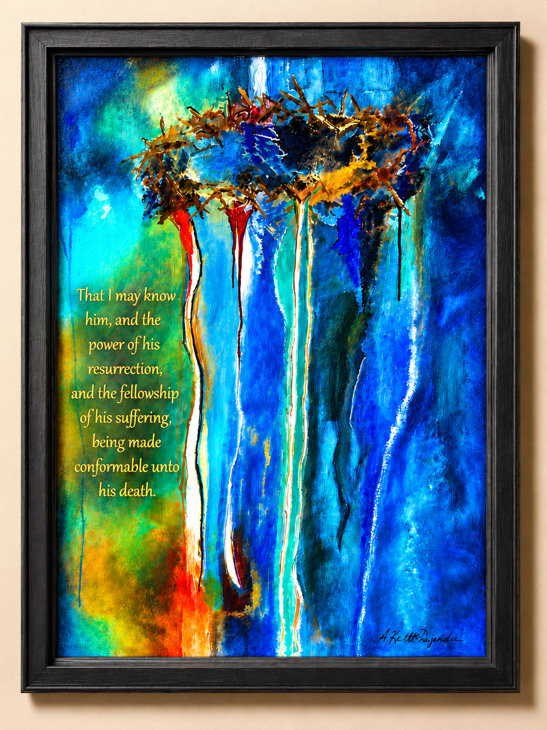 Crown of Thorns — Abstract Mixed Media Painting | Philippians 3:10