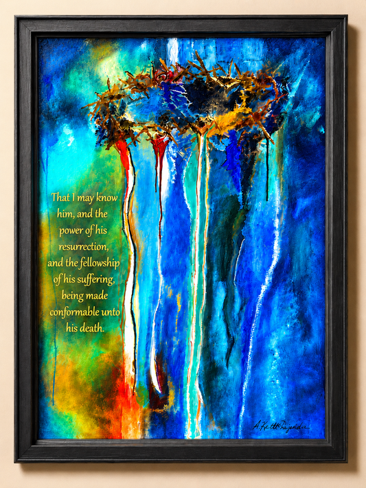 Crown of Thorns — Abstract Mixed Media Painting | Philippians 3:10