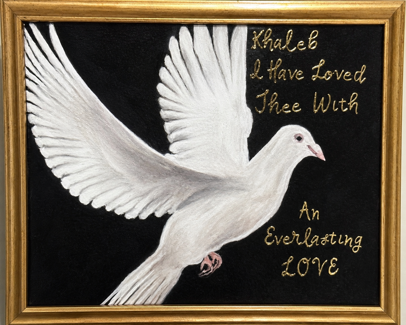 Graceful Personalized Dove - I Have Loved You Jeremiah 31:3