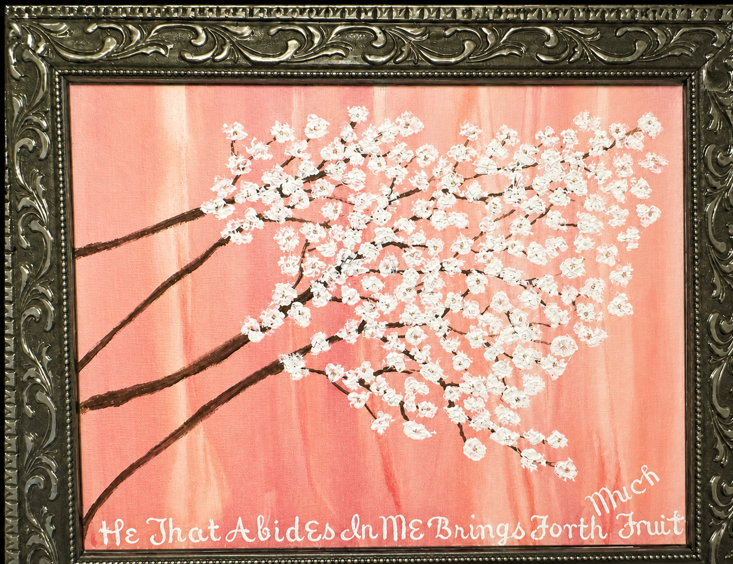 Abstract Pink Background Cherry Blossoms - Abide in the Vine John 15:5