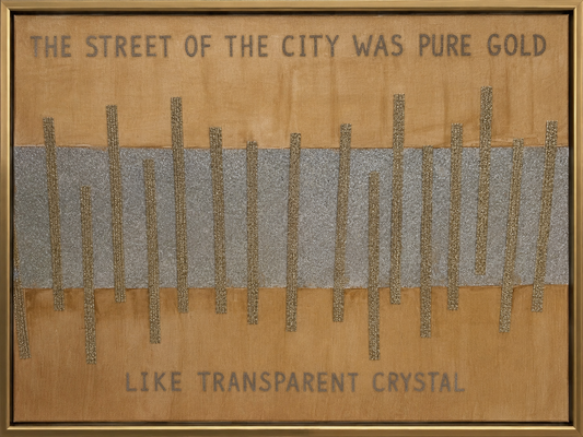 Abstract Silver and Gold Art - The Streets Are Made of Gold Revelation 21:21