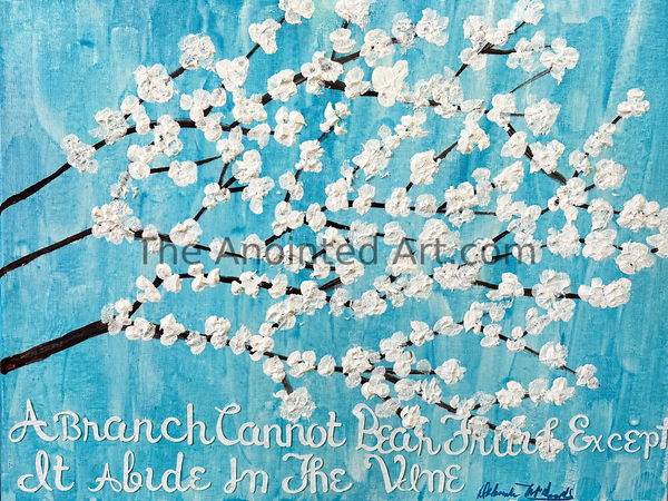 Abstract Cherry Blossoms With Blue Background Abide in Christ John 15:4