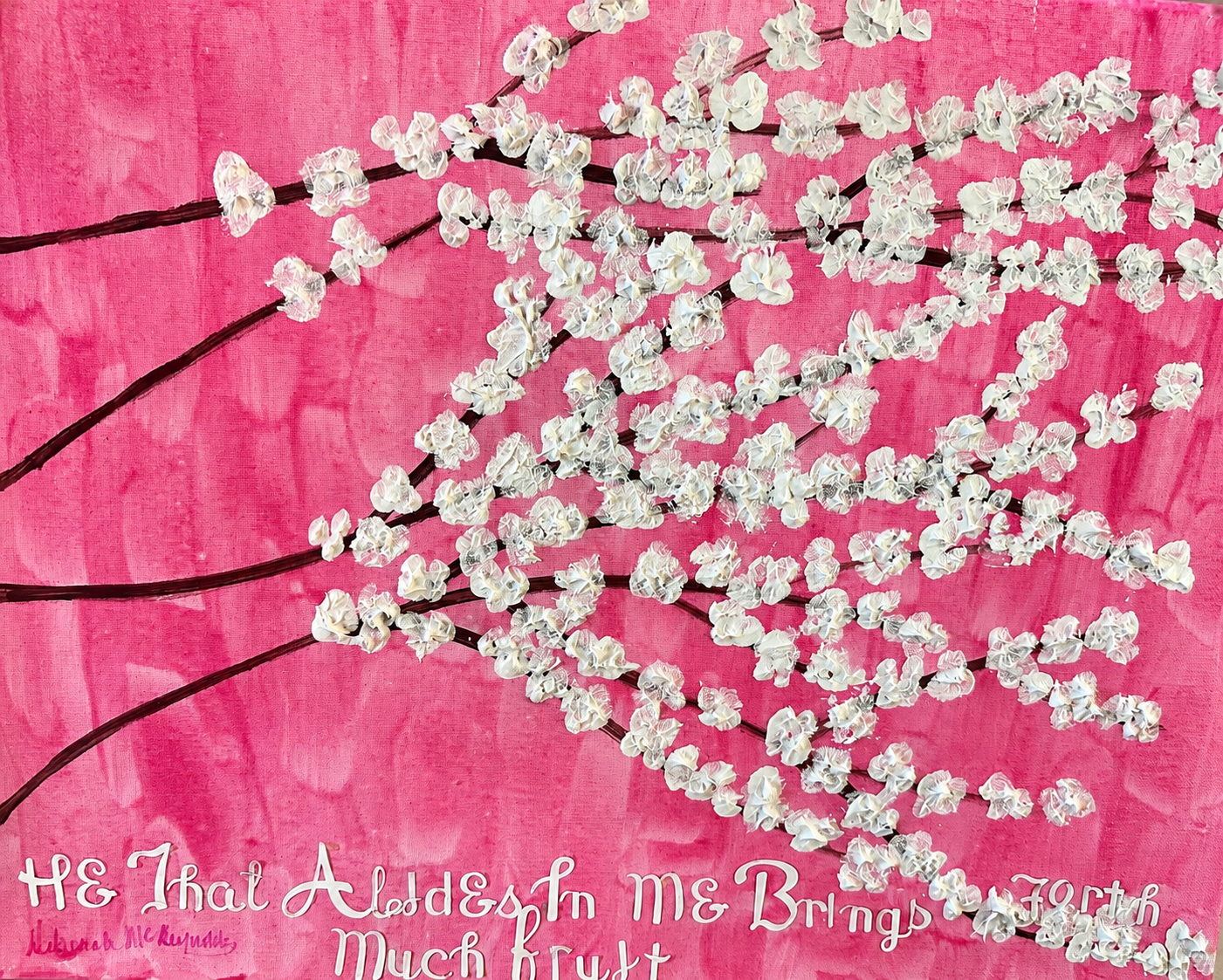 Abstract Pink Background Cherry Blossoms-Abide in Christ John 15:5