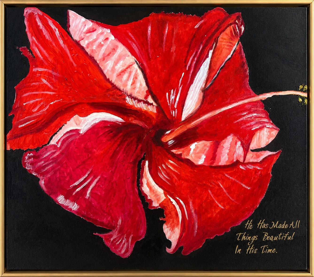 Vibrant Red Oil Painting - He has made All Things Beautiful! Ecclesiastes 3:11