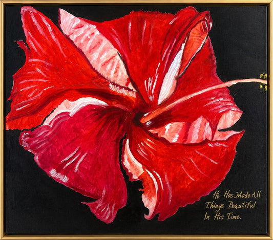 Vibrant Red Oil Painting - He has made All Things Beautiful! Ecclesiastes 3:11